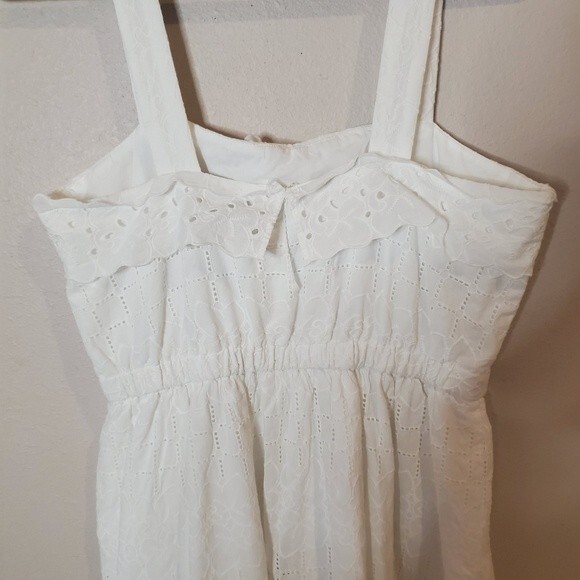 Madewell white Eyelet Tiered Midi sleeveless Dress - Picture 10 of 13